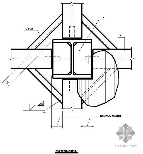 钢梁托钢柱资料下载-某柱与梁交接处的压型钢板支托节点构造详图