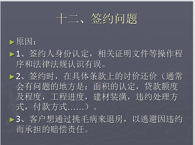 房地产营销常见问题及处理（共143页）-签约问题