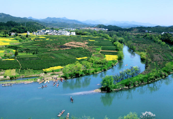 [四川]生态田园绿色低碳小镇旅游度假村景观设计方案-景观鸟瞰效果图