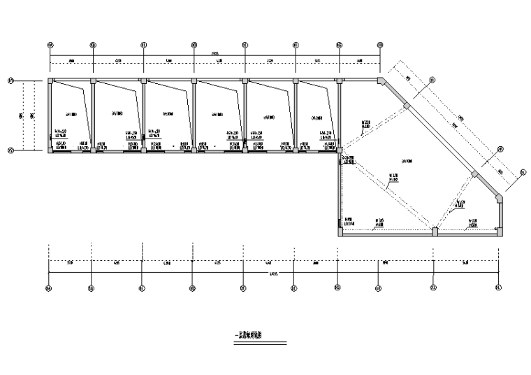 欧式风格长乐空港KTV会所空间设计施工图（附效果图）-原始建筑图