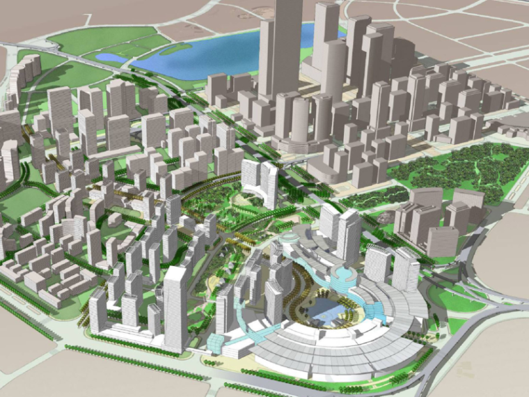 CBD城市公园设计资料下载-[湖北]武汉中央商务区北部公园地区总体规划（CBD总体规划）