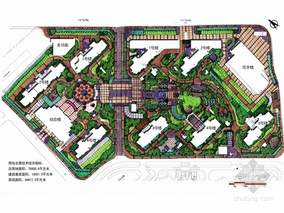 彩色总图设计资料下载-[北京]主城区“都市绿洲 东方乐章”居住区景观设计方案