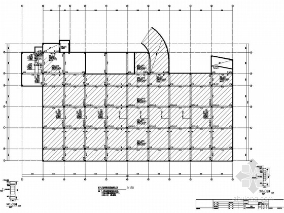 [山东]地下一层剪力墙结构网梁楼盖地下车库结构图-地下车库顶板网梁楼盖框架暗梁施工图 