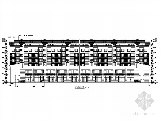 [吉林]6层中式风格高档公寓设计施工图-6层中式风格高档公寓设计立面图