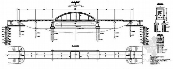 下承式预应力资料下载-预应力系杆拱结构下承式大桥总体布置节点详图设计