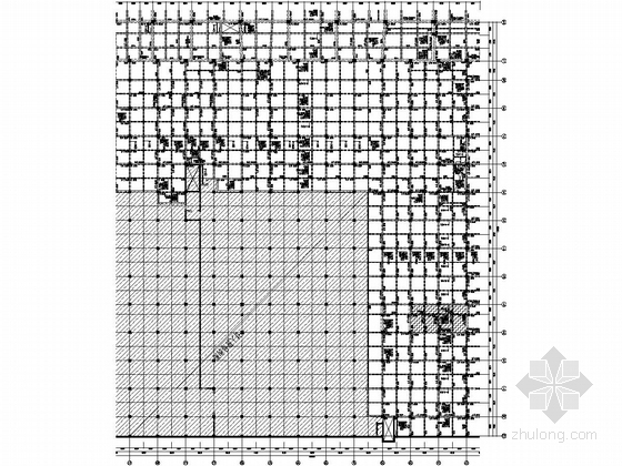 大型火车站综合交通枢纽南北广场地下空间结构施工图（含详细建筑图）-北广场B区地下一层梁平面布置图
