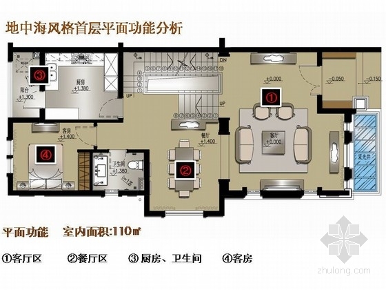 地中海风格别墅方案资料下载-[东莞]生态园地中海风格联排别墅室内设计方案