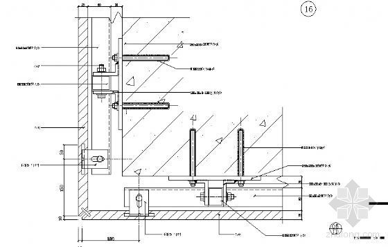 幕墙cad节点图块资料下载-石材幕墙节点图13