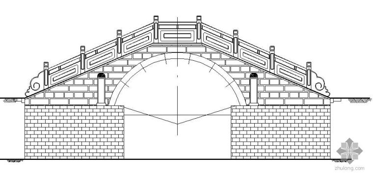 单孔拱桥cad设计图资料下载-某小区单孔石拱桥施工详图