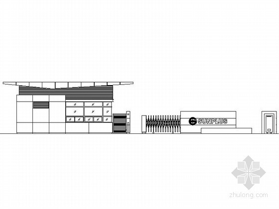 厂房大门建筑cad图资料下载-某厂房入口门卫室建筑扩初图