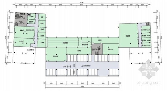 [山东]某中式四层行政办公楼方案设计文本（含PPT）-训练中心一层平面图