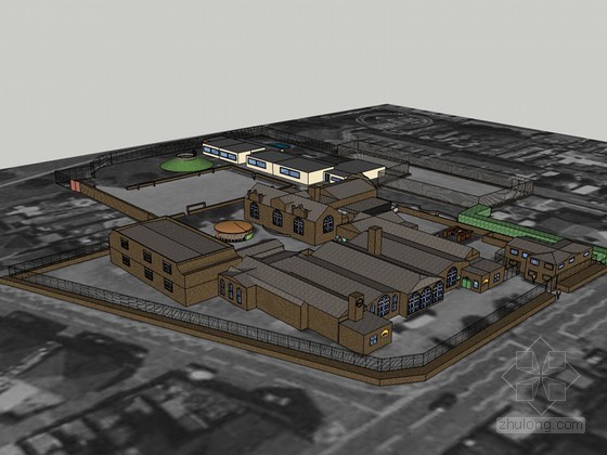 su小学建筑模型南头城资料下载-小学建筑SketchUp模型下载