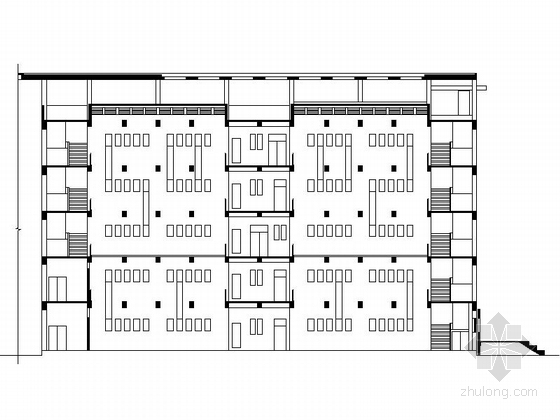 [杭州]多层现代风格学校规划及单体方案（含效果图及模型图）-多层现代风格学校规划及单体剖面图