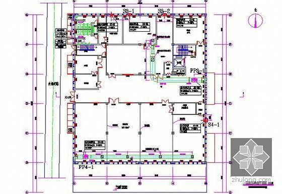 [湖南]知名国企综合业务用房建筑安装工程预算书(含施工图纸 招标文件)-一层通风排风平面图