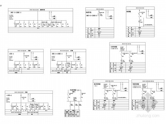 办公楼电气施工设计图-配电箱系统图 