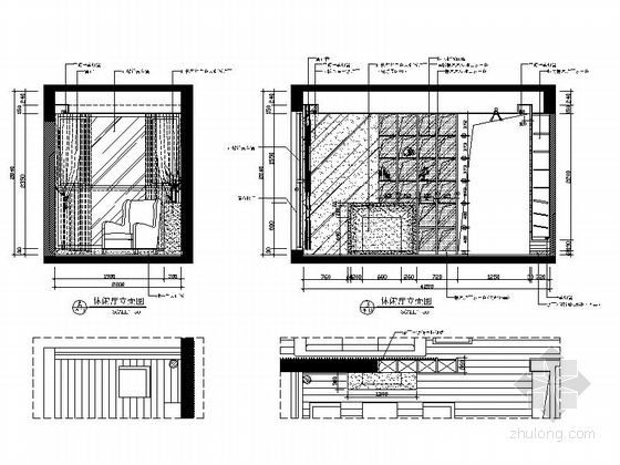 [广西]高档现代三居室样板房装修图（含实景效果）-休闲厅立面图
