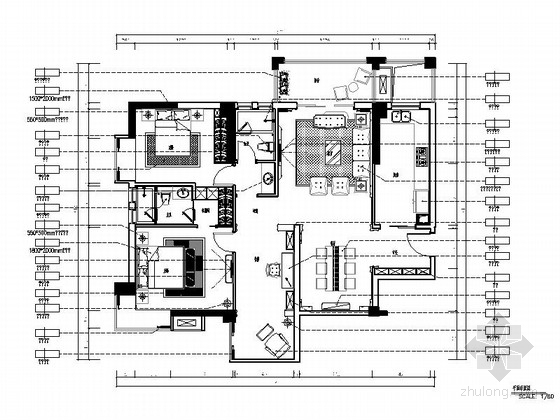 装修样板间欧式厨房资料下载-[湖北]现代欧式两居室样板间室内装修图（含效果）