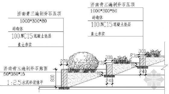 花坛挡墙做法详图资料下载-花池挡墙做法详图