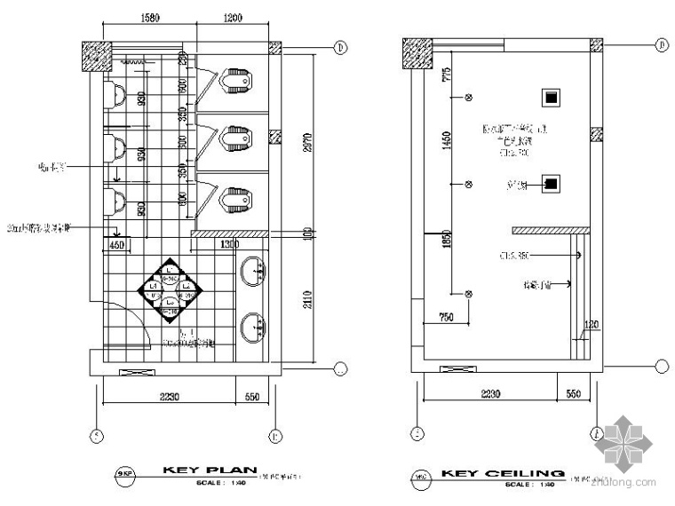 公共卫生间装修施工图集资料下载-某工商局公共卫生间装修图