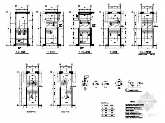 剪刀梯施工图CAD资料下载-剪刀梯结构大样图