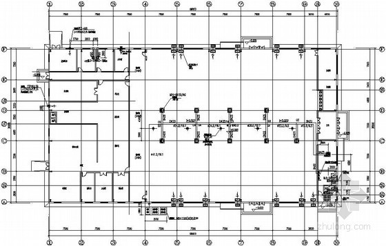 工地食堂设施施工平面图资料下载-[武汉]某公司职工食堂空调通风平面图