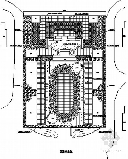 小区入口CAD平面图资料下载-小区入口广场铺装平面图