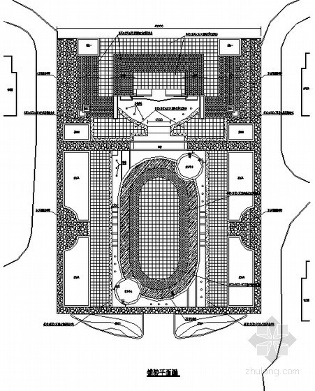 广场铺装cad平面图资料下载-小区入口广场铺装平面图