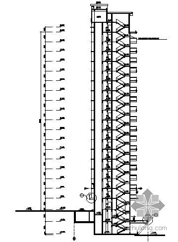 某沿河高层住宅楼群建筑结构图-2