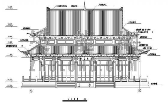 北京中信大厦建筑图纸资料下载-大雄宝殿建筑图纸