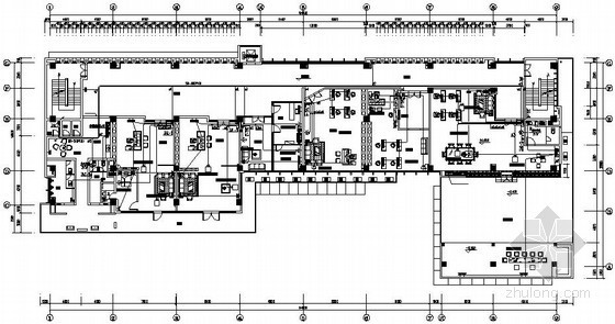 七层综合办公楼室内装修电气施工图纸-动力插座平面图