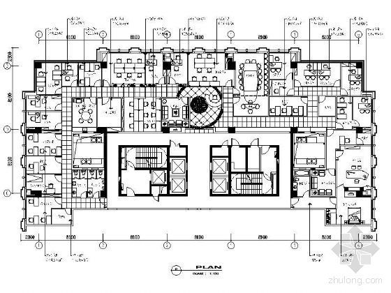 阿里巴巴办公室总平面图资料下载-[上海]某公司办公室装饰平面图