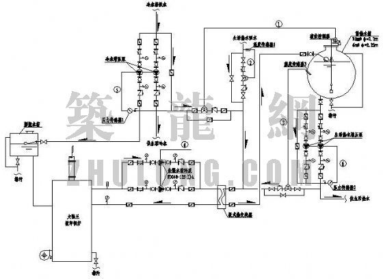 酒店锅炉系统循环图资料下载-某大酒店锅炉房系统图