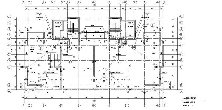 [吉林]沈阳大榆树欧陆风格居住区建筑施工图（CAD）-机房平面图