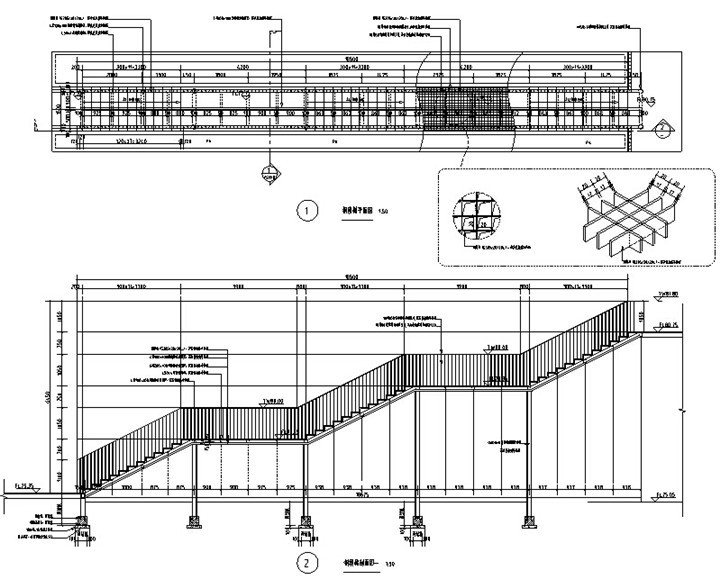 [浙江]创新产业园区景观工程施工图（2016独家发布）-钢楼梯详图