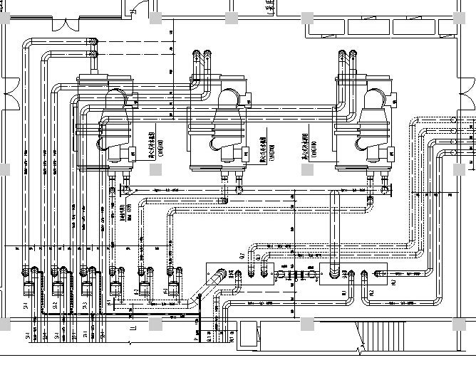 高层冷水机房原理资料下载-厦门某高层公建暖通施工图（内含：空调及冷水机房样图、剖面图、说明、工艺原理等）