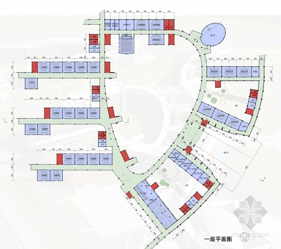 [合集]3套大型现代风格中学校园规划建筑设计方案文本-3套大型现代风格中学校园规划建筑平面图