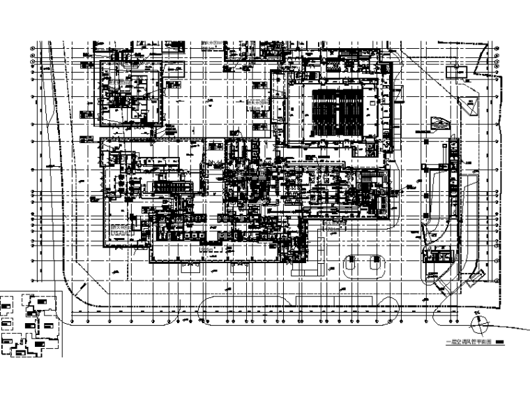 地铁上盖商业办公资料下载-上海大型商业综合体暖通设计施工图（地下室、除湿热泵）