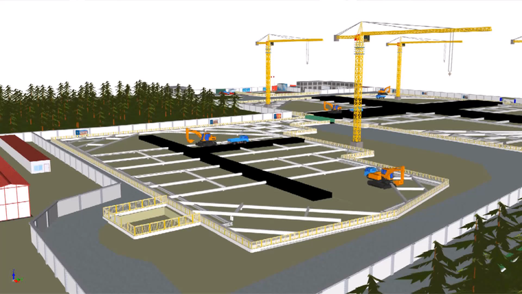 上海托马斯实验学校BIM技术应用-模拟场地布置