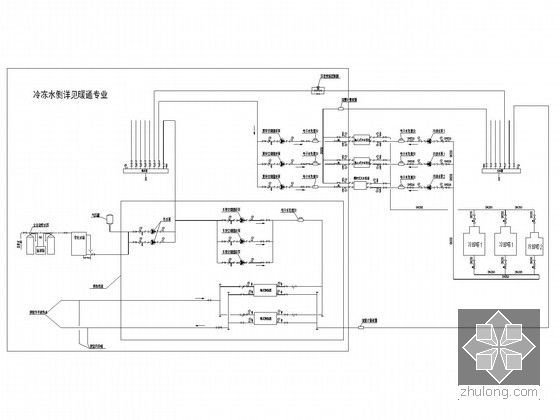 [宁夏]大型会展中心给排水消防施工图（虹吸雨水系统）-冷却水系统原理图