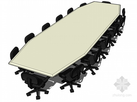 大型会议桌CAD资料下载-大型会议桌SketchUp模型下载