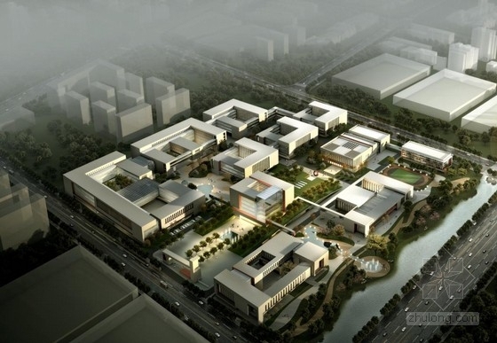 亚洲现代资料下载-[天津]高层现代风格高端企业办公楼建筑设计方案文本