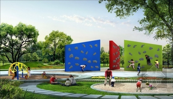 [内蒙古]综合性滨河公园景观设计方案-儿童乐园效果图