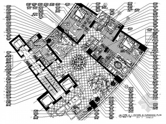 两居室公寓户型平面资料下载-[北京]现代时尚公寓两居室装修施工图