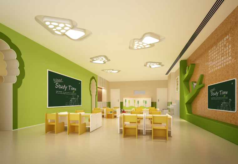 幼儿园寝室设计效果图资料下载-河南置地广场幼儿园室内设计概念方案图（28张）