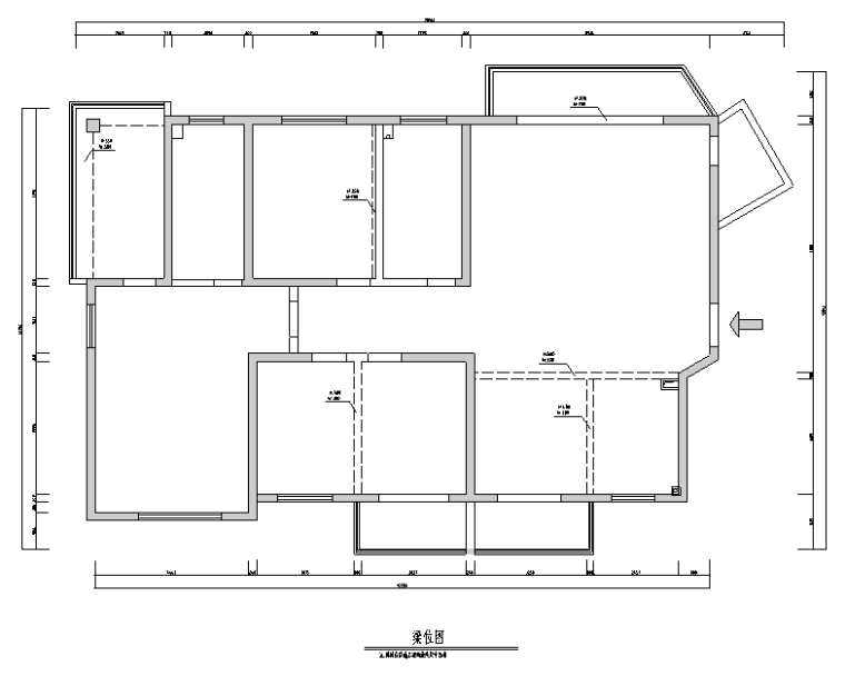 现代中式极简风三居室住宅空间设计施工图（附效果图）-梁位图