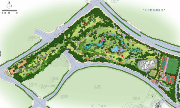 [重庆]小清新生态休闲体育公园景观设计方案-总平面图