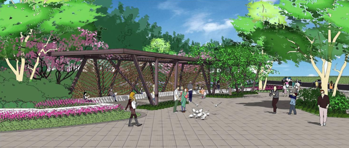 [河北]“森林王国“儿童公园景观设计方案-特色广场效果图