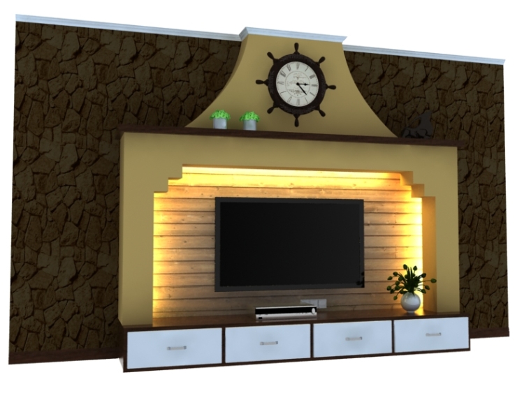 欧式电视墙3D模型下载-欧式电视墙