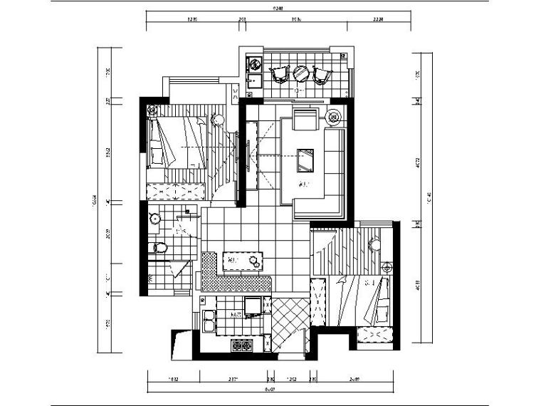 榻榻米3d模型下载资料下载-[武汉]动感活泼的两居室施工图（含效果图和3D模型）
