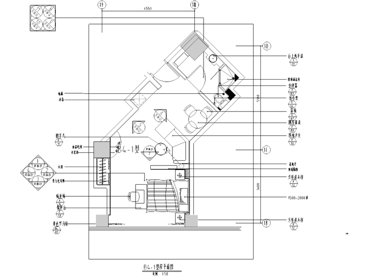 [上海]某公寓住宅样板房户型施工图-平面图